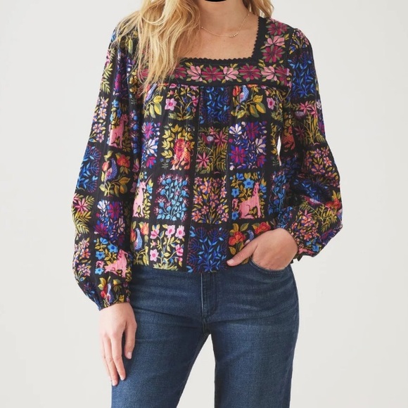 Printfresh Opening Day Patchwork Long Sleeve Blouse - Picture 4 of 9